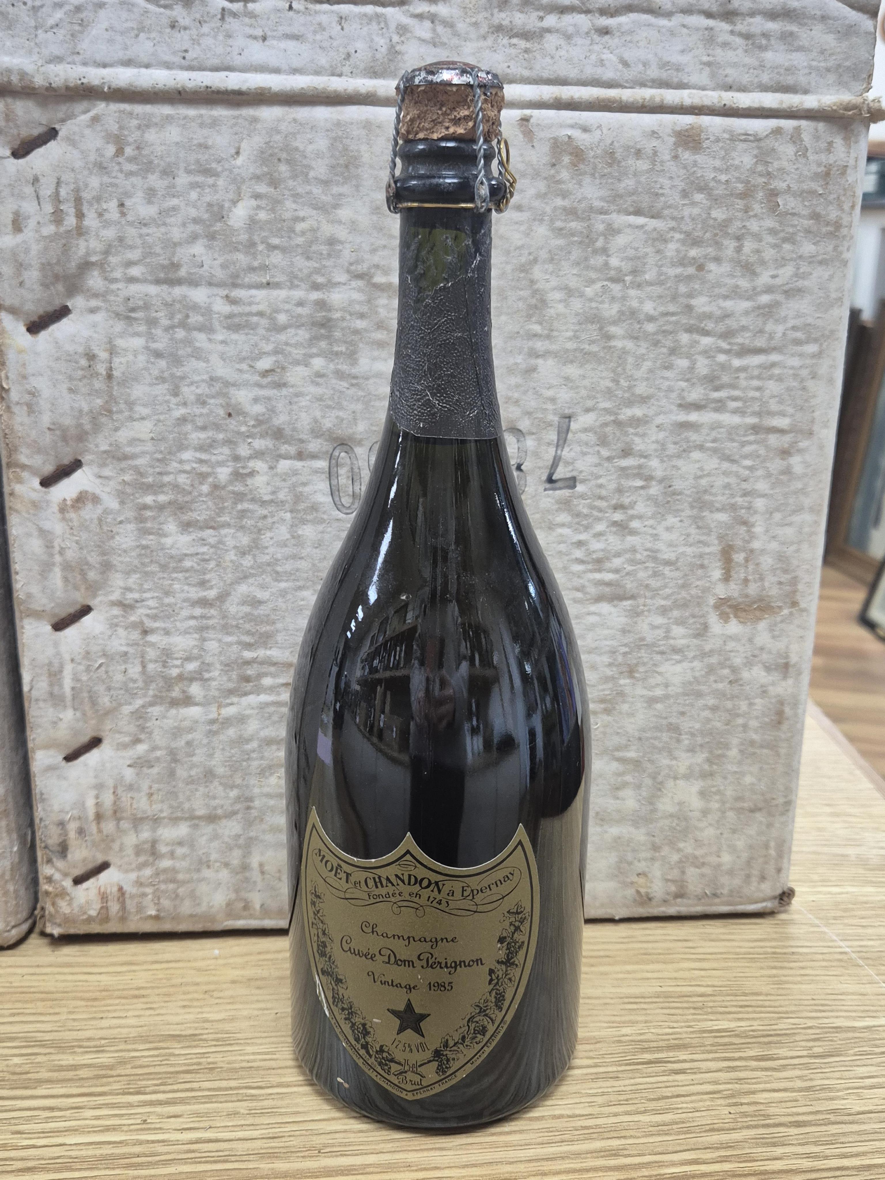 A bottle of Moët & Chandon Cuvée Dom Perignon, 1985